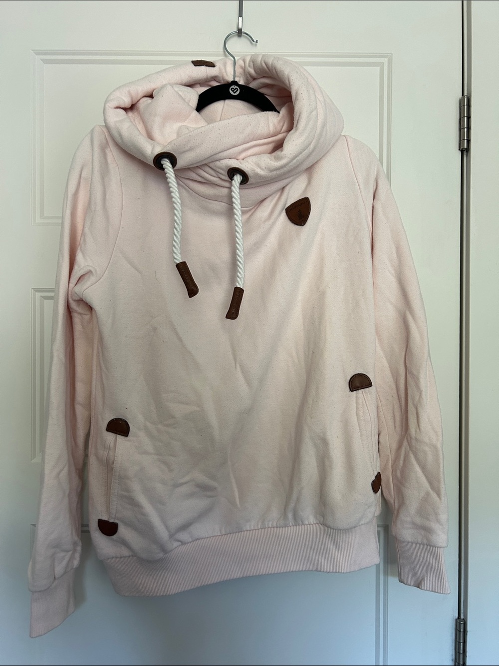 Wanakome Pale Pink Cowl Neck Pullover Sweater